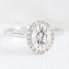 1.50CT Oval Cut Halo Style Moissanite Engagement Ring
