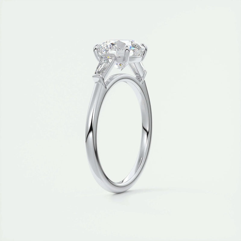 2.8 Ct Round Three Stone Moissanite Diamond Engagement Ring