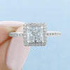 1.5ct Princess Cut Moissanite Halo Engagement Ring