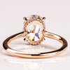 2.0CT Oval Moissanite Solitaire Engagement Ring With Hidden Halo Setting