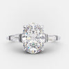 2.0ct Oval Cut Moissanite 3 Stone Diamond Engagement Ring
