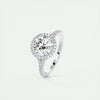 3.05 Ct Round Halo Cathedral Moissanite Diamond Engagement Ring