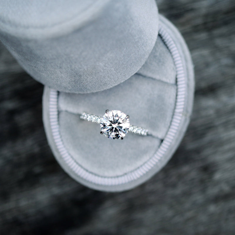 1.50CT Round Brilliant Cut Moissanite Pave Setting Engagement Ring