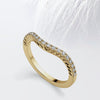 Round Cut Moissanite Curved Diamond Wedding Band for Women