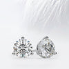 Round Cut Moissanite Diamond Stud Earrings in 14K White Gold