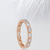 Bezel Set Emerald Cut Moissanite Eternity Diamond Wedding Band