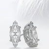 Marquise Cut Moissanite Diamond Studs Earrings in 18K White Gold