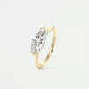 2.0 Ct Marquise East West Solitaire Moissanite Diamond Engagement Ring