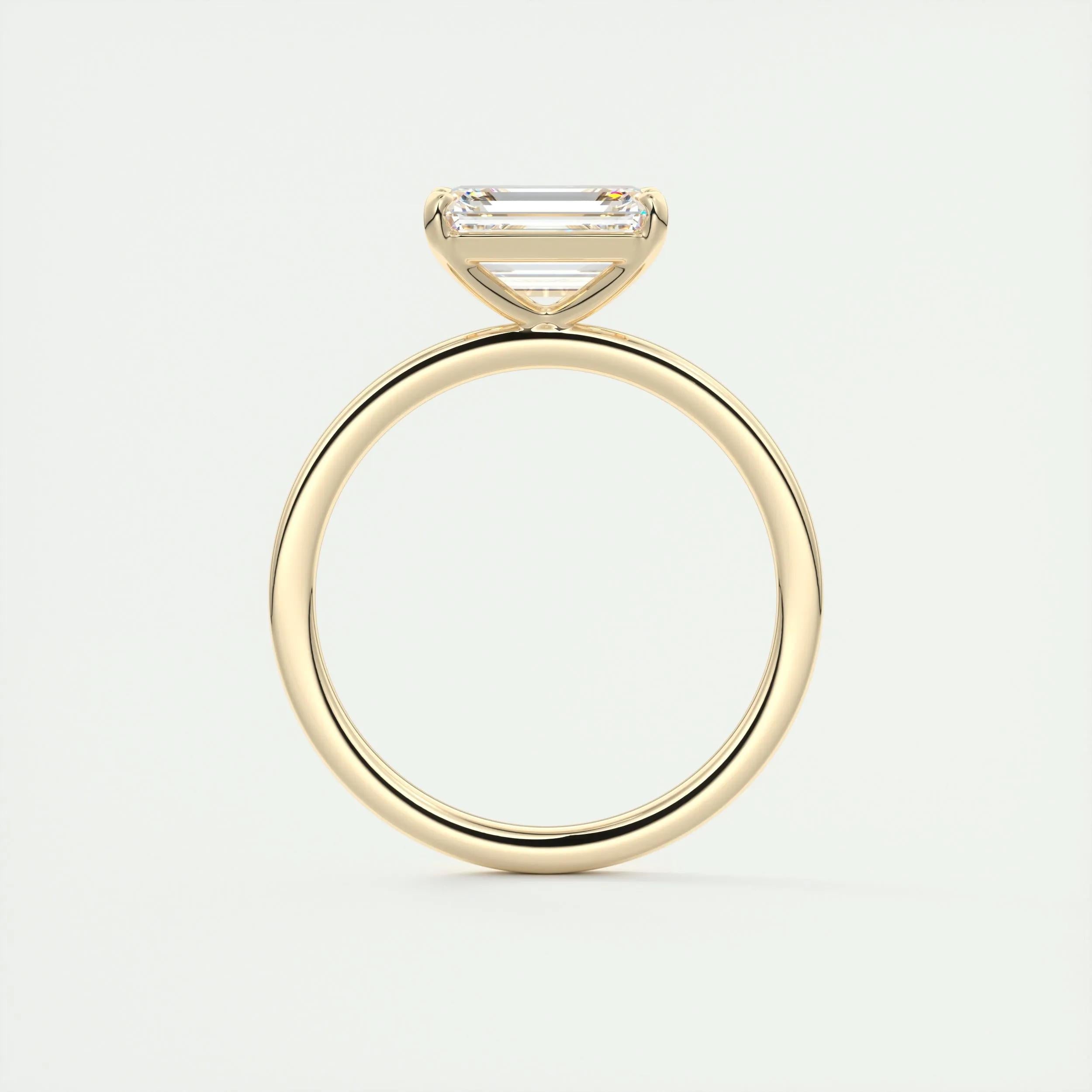 2.0 Ct  Emerald Cut Moissanite Solitaire Diamond Engagement Ring