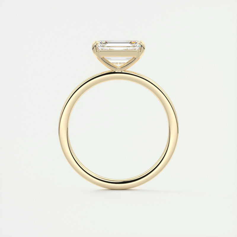 2.0 Ct  Emerald Cut Moissanite Solitaire Diamond Engagement Ring