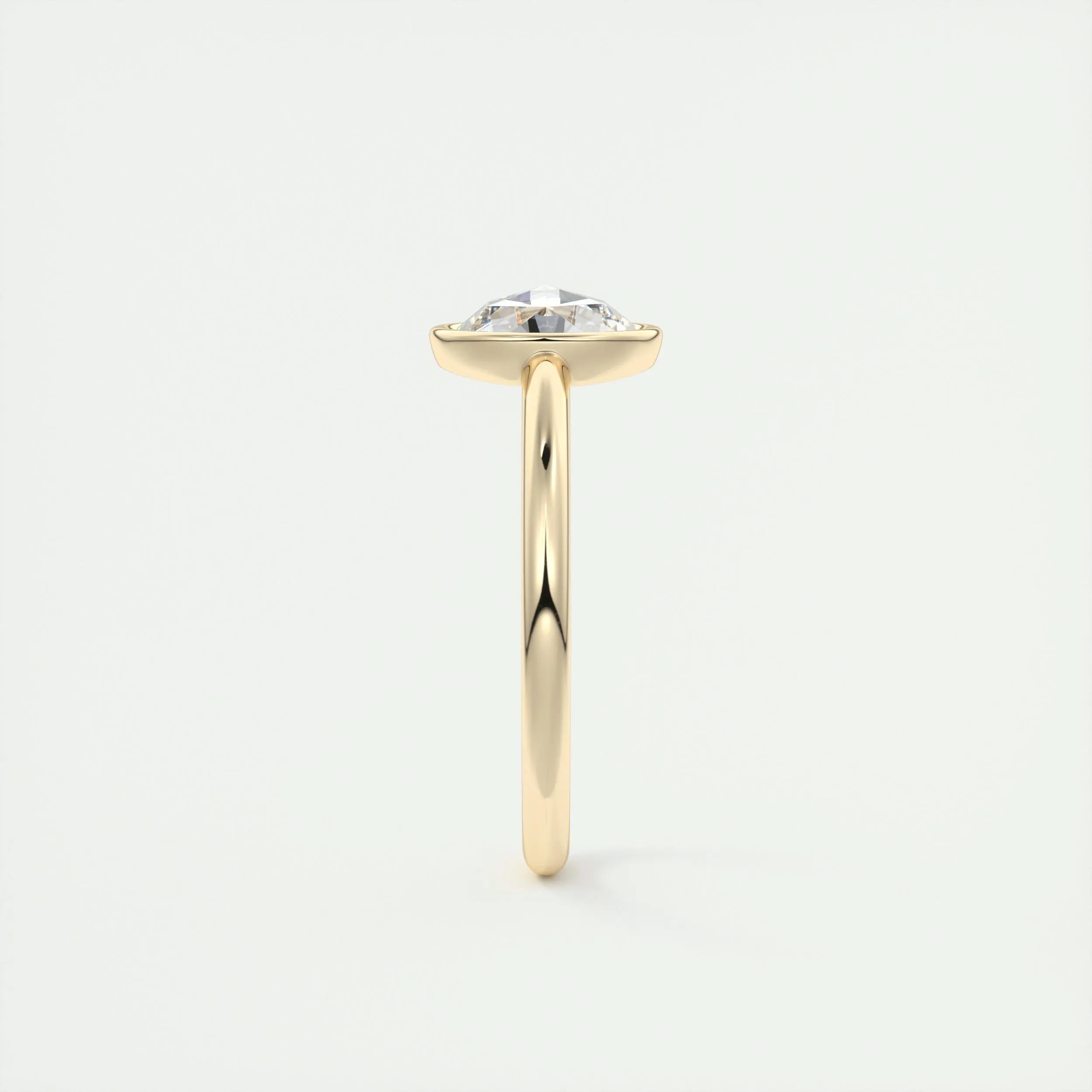 1.8 Ct Rose Cut Round Solitaire Full Bezel Moissanite Diamond  Engagement Ring