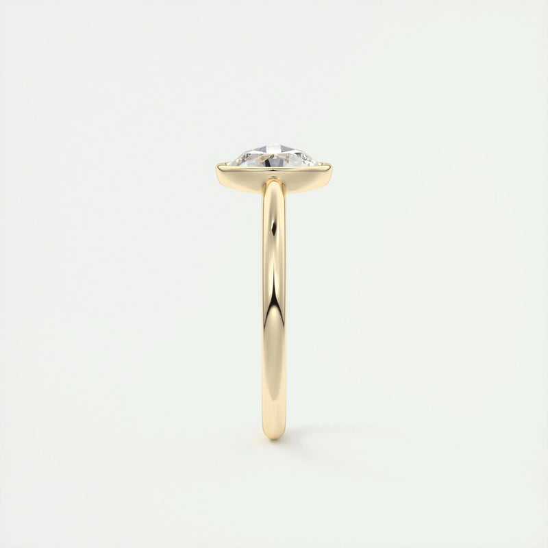 1.8 Ct Rose Cut Round Solitaire Full Bezel Moissanite Diamond  Engagement Ring