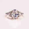 1.50 - 3.0 CT Oval  CVD Diamond Three Stone Style Engagement Ring