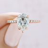 1.93CT Pear Cut Moissanite Hidden Halo Engagement Ring
