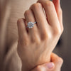 2.0 -4.18 CT Cushion CVD Diamond Pave Setting Engagement Ring