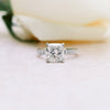 2.50CT Cushion Moissanite Solitaire Pave Setting Engagement Ring