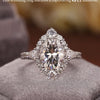 1.50 - 4.5 CT Oval CVD Diamond Halo Pave Setting Engagement Ring