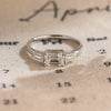 1.0-3.0 CT Emerald CVD Diamond Three Stone Style Engagement Ring