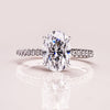 1.0 - 3.72 CT Oval CVD Diamond Hidden Halo Pave Setting Engagement Ring