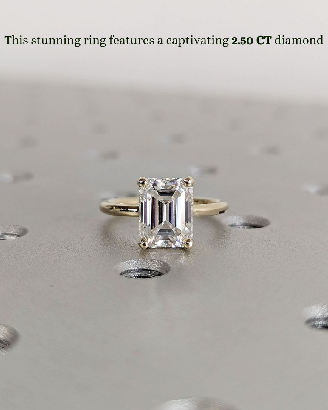 1.50 - 3.50 CT Emerald CVD Diamond Solitaire Engagement Ring
