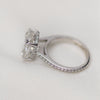 4.65CT Crushed Ice Cushion Moissanite Hidden Halo Pave Setting Engagement Ring