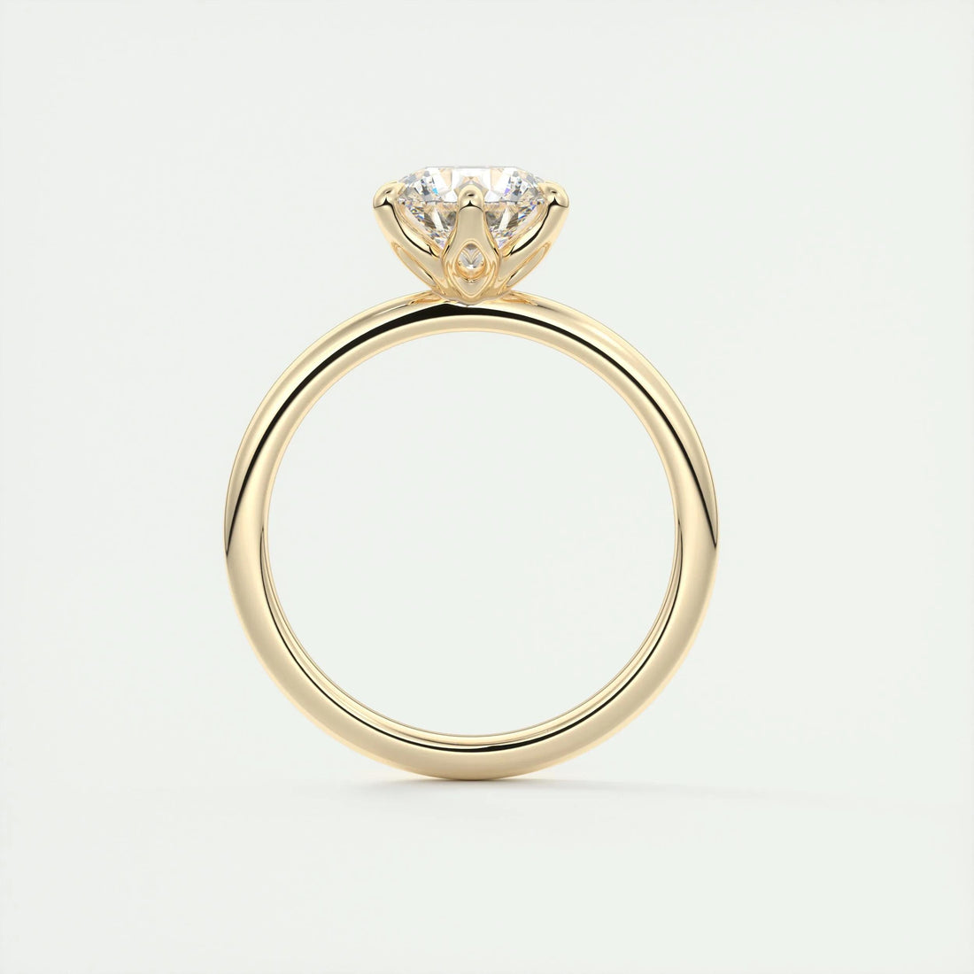 1.86 Ct Solitaire Round Floral Moissanite Diamond Engagement Ring