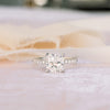 1.75CT Cushion Moissanite Solitaire Pave Setting Engagement Ring