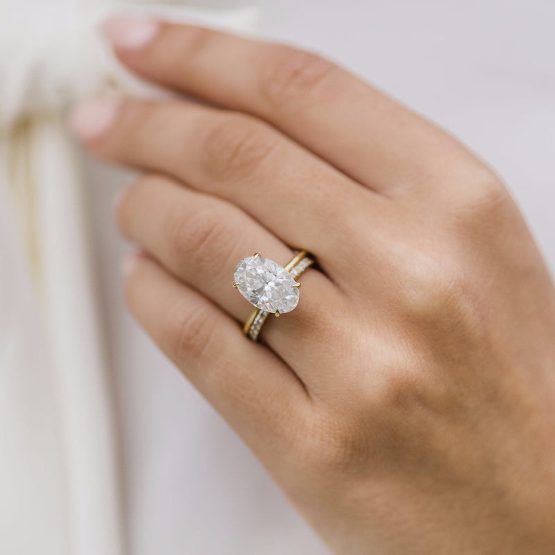 6.70CT Oval Moissanite Solitaire Engagement Ring