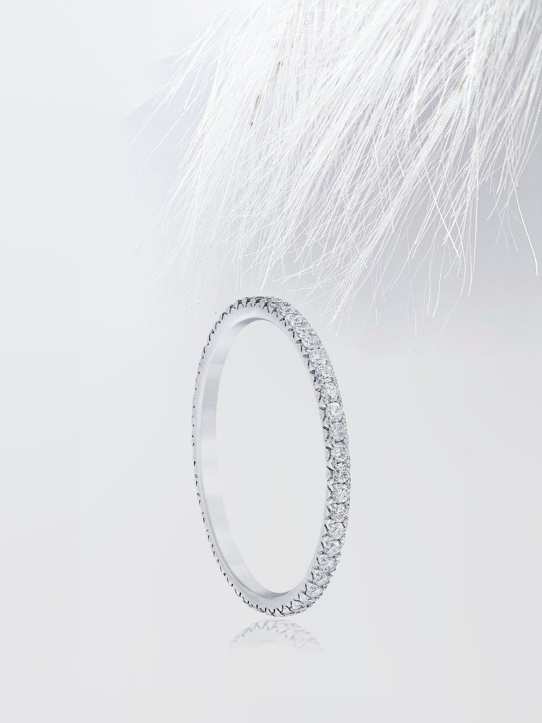 Round Cut Moissanite Full Eternity Diamond Wedding Band