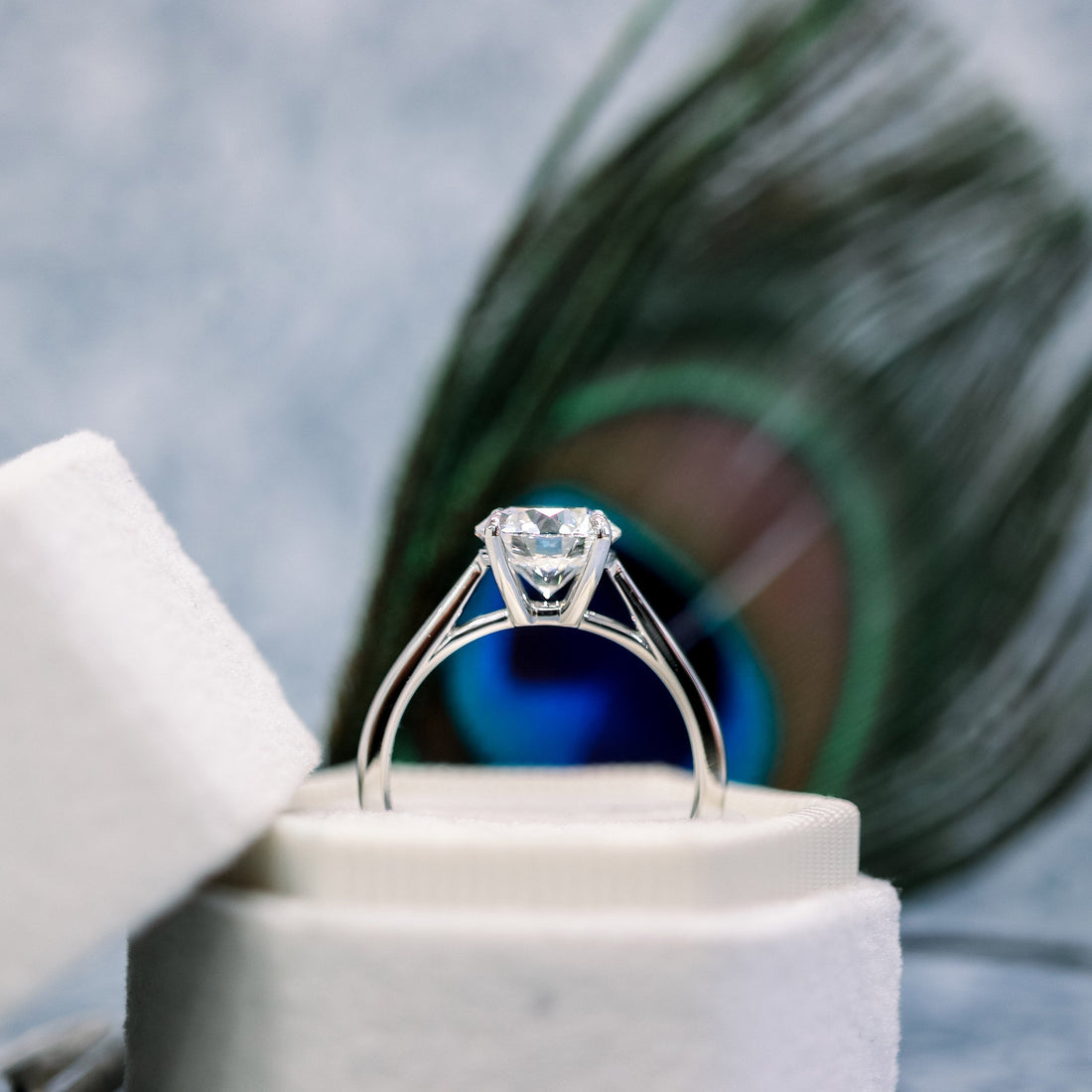 2.0ct Round Cut Moissanite Solitaire Engagement Ring