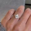 1.50-3.50  CT Pear CVD Diamond Cluster Engagement Ring