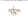 1.50 -3.08 CT Pear CVD Diamond Pave Setting Engagement Ring
