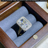 3.0-5.0 CT Radiant CVD Diamond halo Cathedral Setting Engagement Ring