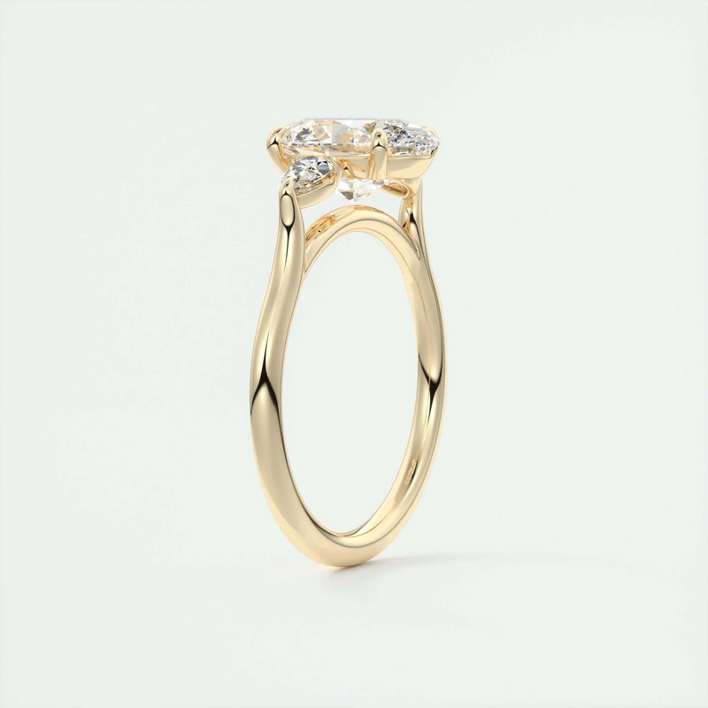 2.2 Ct Oval Three Stone Moissanite Diamond Engagement Ring