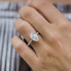 3.40CT Elongated Oval Moissanite Hidden Halo Triple Pave Setting Engagement Ring