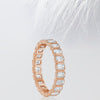3.60mm Emerald Cut Moissanite Bezel Set Eternity Diamond Wedding Band