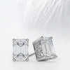 Emerald Cut Moissanite Diamond Studs Earrings for Women