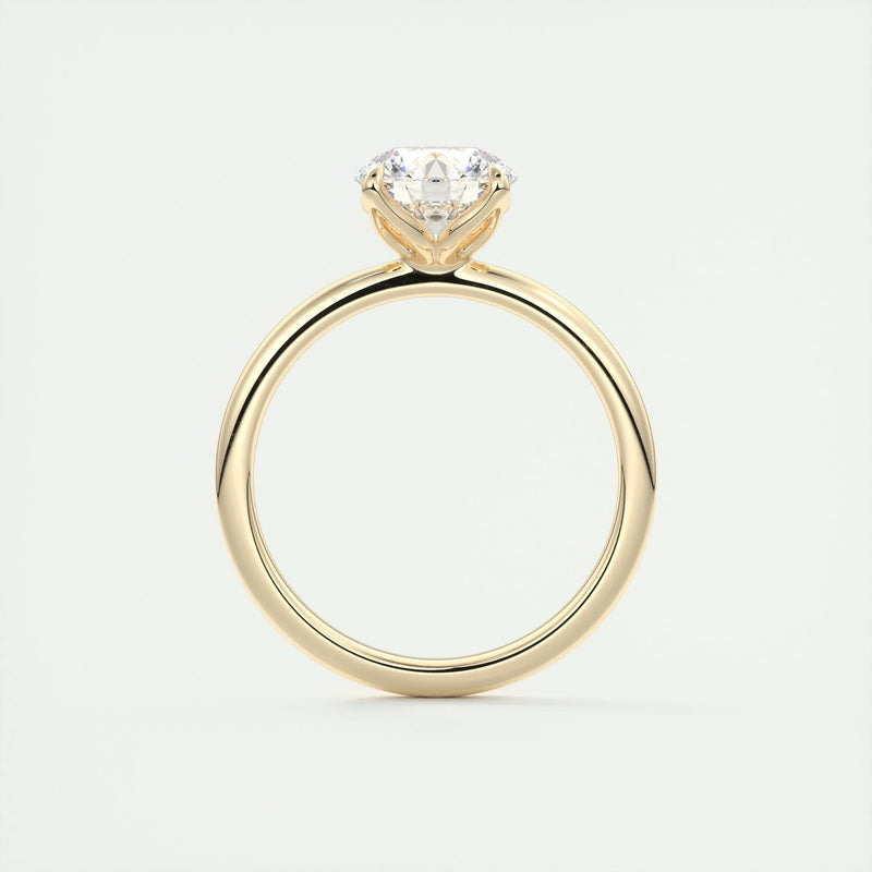 2.18 Ct Round Floral Solitaire Diamond Engagement Ring