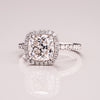 1.0 - 3.80 CT Cushion CVD Diamond Halo Pave Setting Engagement Ring