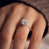1.0 - 3.80 CT Cushion CVD Diamond Halo Pave Setting Engagement Ring