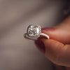 1.0 - 3.80 CT Cushion CVD Diamond Halo Pave Setting Engagement Ring
