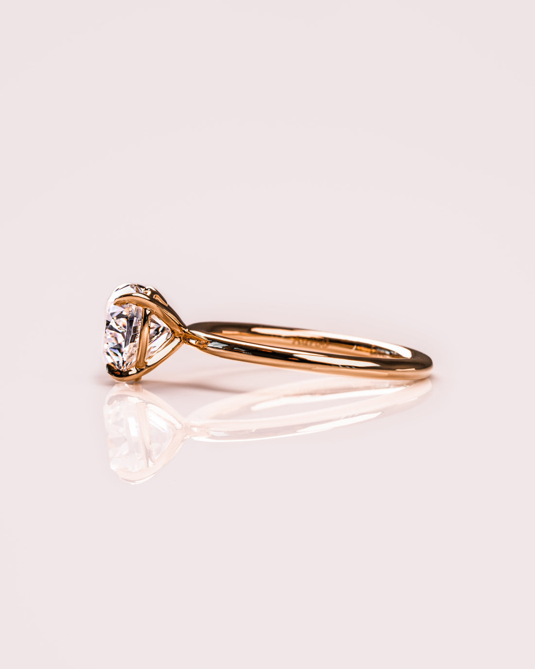 1.0 - 3.0 CT Heart  CVD Diamond Solitaire Engagement Ring