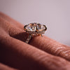 1.74-3.74 CT Cushion  CVD Diamond Hidden Halo Pave Setting Engagement Ring