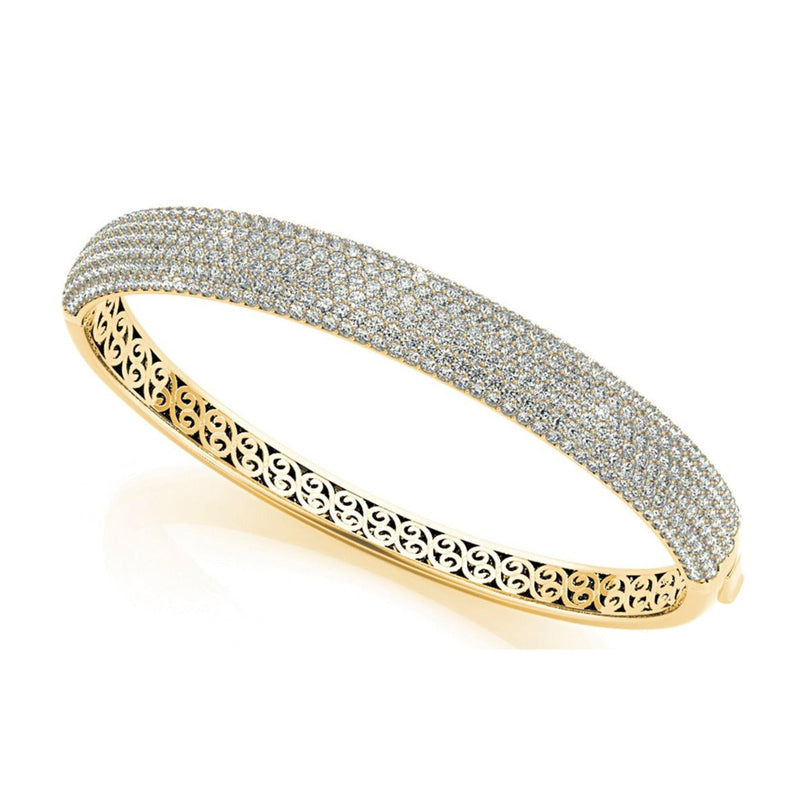 6.75 ctw Multi Row Diamond Pave Set Bangle Bracelet for Women