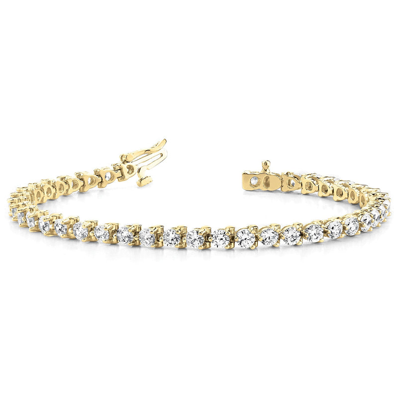 4.0 ctw Round Diamond Tennis Bracelet Three Prong Set for Women