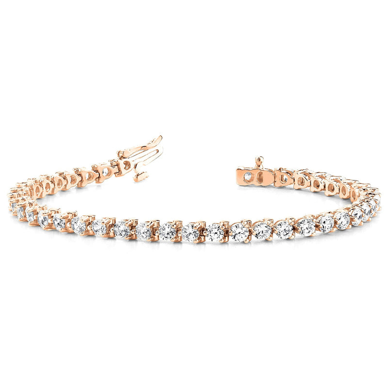 4.0 ctw Round Diamond Tennis Bracelet Three Prong Set for Women