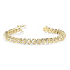 1.25 ctw Round Diamond Hearth Shape Line Bracelet for Women