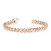 1.25 ctw Round Diamond Hearth Shape Line Bracelet for Women