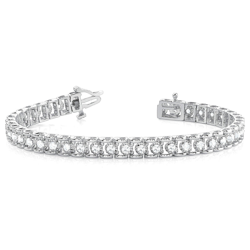 2.0 ctw Round Diamond Tennis Bracelet Four Prong Set for Women