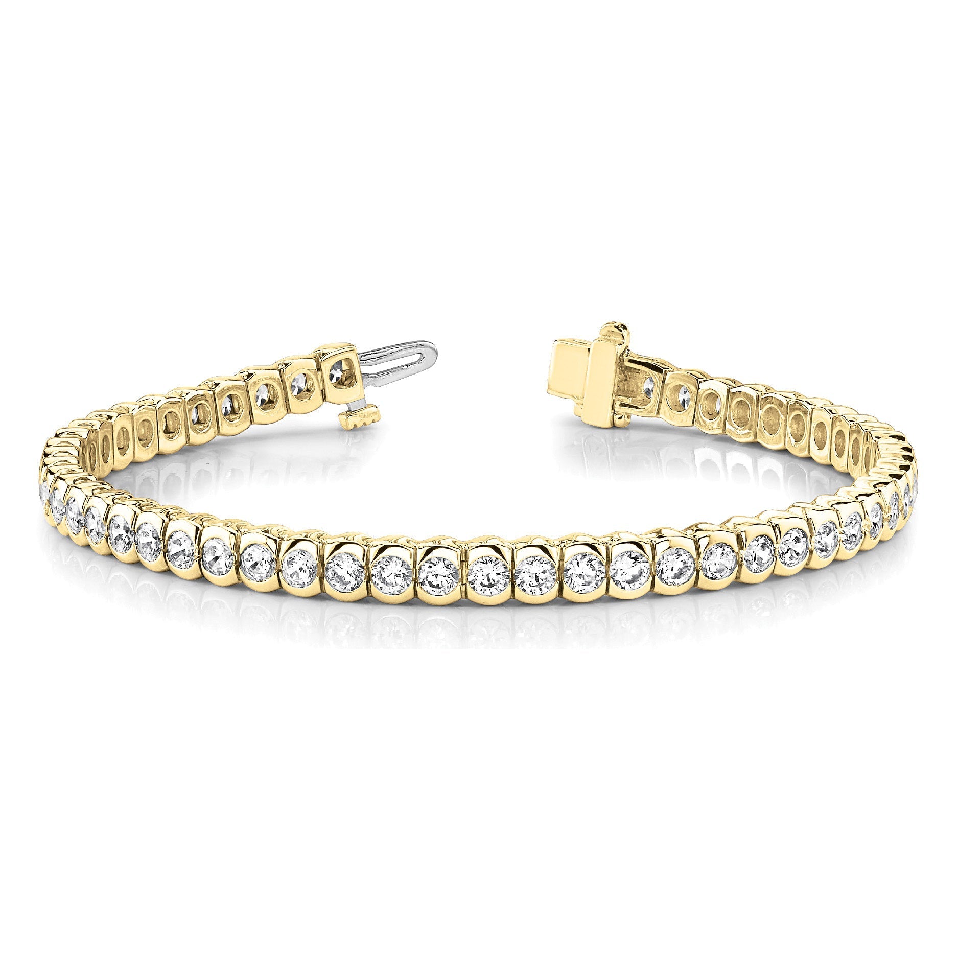 6.00 ctw Round Diamond Bezel Set Tennis Bracelet for Women